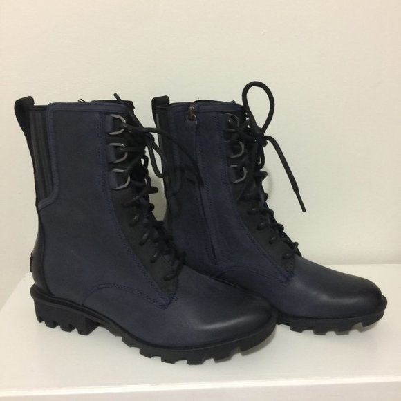 New Sorel Phoenix Waterproof Navy Leather Boot - Picture 5 of 7